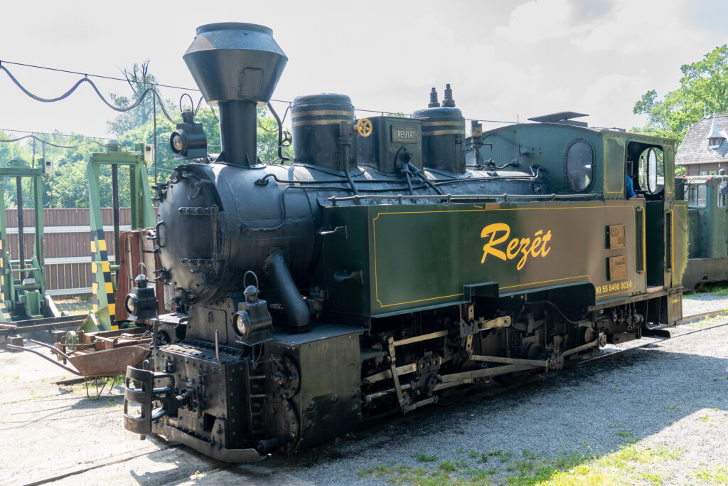 Die Lokomotive steht schon unter Dampf (Staatliche Waldbahn Gemenci)