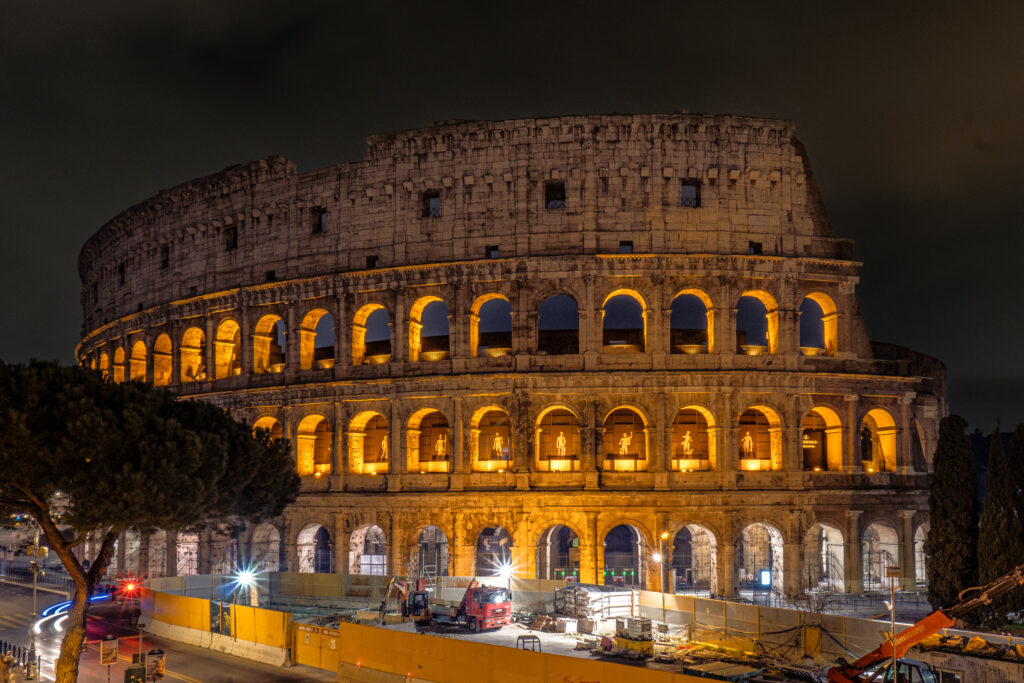 Colosseo mit der Baustelle der M3