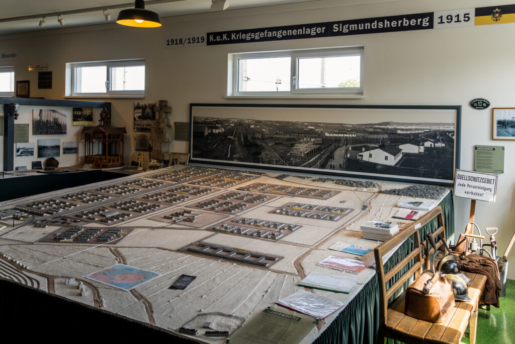 Modell des Kriegsgefangenenlagers gebaut von Schüler*innen des Gymnasium Horn